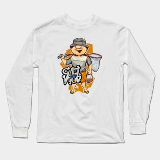 Fisherman Cartoon Character Long Sleeve T-Shirt